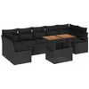 Image de vidaXL Ensemble de canapé de Jardin 8 pcs Noir Poly rotin, Canapé Moderne modulable pour Jardin et terrasse, Meubles résistants aux UV, Assise Flexible pour Patio