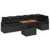 Image de vidaXL Ensemble de canapé de Jardin 7 pcs Noir Poly rotin, Ensemble de canapés d'extérieur, Meubles en rotin Moderne, Salon modulable, sièges de Jardin résistants
