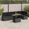 Image de vidaXL Ensemble de canapé de jardin 7 pcs Noir Poly rotin
