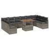 Image de vidaXL Ensemble de canapé de Jardin 11 pcs Gris Poly rotin, Mobilier d'extérieur Moderne, canapé modulaire Robuste, Coin Salon en rotin, Parfait pour Jardin, terrasse