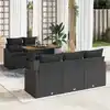 Image de vidaXL Ensemble de canapé de jardin 6 pcs Noir Poly rotin