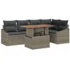 Image de vidaXL Ensemble de canapé de Jardin 6 pcs Gris Poly rotin, Ensemble de Meubles de Jardin Tendance, canapé modulable résistant, Table réglable, Design Gain de Place, matériaux Anti-UV