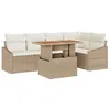 Image de vidaXL Ensemble de canapé de Jardin 6 pcs Beige Poly rotin, Ensemble de Meubles de Jardin Tendance, canapé modulable résistant, Table réglable, Design Gain de Place, matériaux Anti-UV