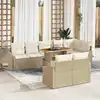Image de vidaXL Ensemble de canapé de jardin 9 pcs Beige Poly rotin