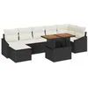 Image de vidaXL Ensemble de canapé de Jardin 8 pcs Noir Poly rotin, Canapé d'extérieur modulable, en rotin Solide, résistant aux UV, avec espaces de Rangement pour Vos rassemblements