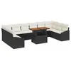 Image de vidaXL Ensemble de canapé de Jardin 11 pcs Noir Poly rotin, Canapé Modulable de Jardin et Terrasse, Léger, Résistant aux UV, avec Compartiment de Rangement, Confort Extérieur