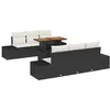Image de vidaXL Ensemble de canapé de Jardin 7 pcs Noir Poly rotin, Canapé modulable d'extérieur pour Jardin et terrasse, résistant aux UV, léger, avec rangements