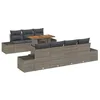 Image de vidaXL Ensemble de canapé de Jardin 8 pcs Gris Poly rotin, Salon de Jardin et terrasse, canapé modulable, résistant aux intempéries, avec rangements intégrés