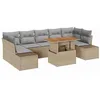 Image de vidaXL Ensemble de canapé de Jardin 8 pcs Beige Poly rotin, Mobilier de Jardin et terrasse, Moderne, résistant, léger, matériaux Anti-UV, Ensemble de sièges extérieurs