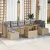 Image de vidaXL Ensemble de canapé de jardin 8 pcs Beige Poly rotin