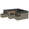 Image de vidaXL Ensemble de canapé de Jardin 9 pcs Gris Poly rotin, Salon de Jardin et terrasse, Ensemble Moderne, léger, résistant aux UV, modulable, avec Rangement, Super Confortable