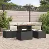 Image de vidaXL Ensemble de canapé de jardin 5 pcs Noir Poly rotin