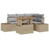 Image de vidaXL Ensemble de canapé de Jardin 5 pcs Beige Poly rotin, Canapé modulable pour Jardin et terrasse, léger, résistant aux UV, avec rangements pour Votre extérieur