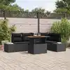 Image de vidaXL Ensemble de canapé de jardin 6 pcs Noir Poly rotin