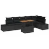 Image de vidaXL Ensemble de canapé de Jardin 7 pcs Noir Poly rotin, Mobilier extérieur Moderne pour Jardin, canapé modulable, matériaux Anti-UV, espaces de Rangement, Style terrasse