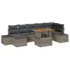 Image de vidaXL Ensemble de canapé de Jardin 8 pcs Gris Poly rotin, Canapé de Jardin Moderne, léger, modulaire, résistant aux UV, mobilier d'extérieur et Gain de Place