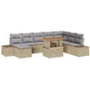 Image de vidaXL Ensemble de canapé de Jardin 9 pcs Beige Poly rotin, Canapé modulable Moderne pour Jardin et terrasse, avec rangements, résistant aux UV pour Vos espaces extérieurs