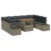 Image de vidaXL Ensemble de canapé de Jardin 10 pcs Gris Poly rotin, Jardin et terrasse, Salon Moderne, canapé modulaire résistant, mobilier Lounge extérieur stylé