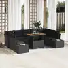 Image de vidaXL Ensemble de canapé de jardin 10 pcs Noir Poly rotin