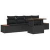 Image de vidaXL Ensemble de canapé de Jardin 5 pcs Noir Poly rotin, Ensemble de Meubles d'extérieur Moderne, léger, avec canapé de Jardin, Table réglable, et rangements pour Le Patio