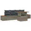 Image de vidaXL Ensemble de canapé de Jardin 5 pcs Gris Poly rotin, Ensemble de Meubles d'extérieur Moderne, léger, avec canapé de Jardin, Table réglable, et rangements pour Le Patio