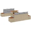 Image de vidaXL Ensemble de canapé de Jardin 7 pcs Beige Poly rotin, Mobilier de Jardin, canapé modulable, Salle à Manger rectangulaire, Espace Lounge Pratique,