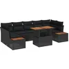 Image de vidaXL Ensemble de canapé de Jardin 8 pcs Noir Poly rotin, Ensemble de Jardin et terrasse, canapé modulable Moderne en matériaux résistants aux UV, avec rangements