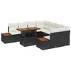 Image de vidaXL Ensemble de canapé de Jardin 9 pcs Noir Poly rotin, Table modulable, canapé léger pour Jardin, mobilier d'extérieur résistant aux UV, détente sur la terrasse