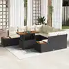 Image de vidaXL Ensemble de canapé de jardin 9 pcs Noir Poly rotin