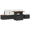 Image de vidaXL Ensemble de canapé de Jardin 6 pcs Noir Poly rotin, Canapé de Jardin Tendance, Moderne, résistant aux UV, Meuble modulaire, agencement Polyvalent pour extérieur