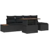 Image de vidaXL Ensemble de canapé de Jardin 6 pcs Noir Poly rotin, Canapé de Jardin Tendance, Moderne, résistant aux UV, Meuble modulaire, agencement Polyvalent pour extérieur