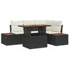 Image de vidaXL Ensemble de canapé de Jardin 5 pcs Noir Poly rotin, Mobilier d'extérieur modulaire pour Jardin et terrasse, canapé léger, résistant aux UV, avec rangements intégrés