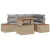 Image de vidaXL Ensemble de canapé de Jardin 5 pcs Beige Poly rotin, Jardin et Terrasse, élégant, Solide, léger, résistant aux UV, sièges Flexibles, Confort extérieur, canapé Patio