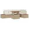 Image de vidaXL Ensemble de canapé de Jardin 6 pcs Beige Poly rotin, Canapé de Jardin Adaptable, Salon Moderne avec sièges modulables, résistant aux intempéries, Options de Rangement