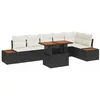 Image de vidaXL Ensemble de canapé de Jardin 7 pcs Noir Poly rotin, Ensemble de canapés de Jardin, léger, résistant aux UV, modulaire, avec rangements, Confort extérieur