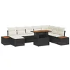 Image de vidaXL Ensemble de canapé de Jardin 9 pcs Noir Poly rotin, Canapés modulaires pour Jardin et terrasse, Meubles en rotin légers, Confort extérieur, idéal pour Le Printemps