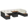 Image de vidaXL Ensemble de canapé de Jardin 11 pcs Noir Poly rotin, Ensemble de Salon de Jardin, Moderne, léger, résistant UV, modulable, avec rangements, Parfait pour l’extérieur