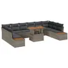 Image de vidaXL Ensemble de canapé de Jardin 11 pcs Gris Poly rotin, Canapé d'extérieur Moderne, modulable pour Jardin et terrasse, résistant aux UV, Rangement Pratique