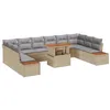 Image de vidaXL Ensemble de canapé de Jardin 11 pcs Beige Poly rotin, Ensemble de Salon de Jardin, Moderne, léger, résistant UV, modulable, avec rangements, Parfait pour l’extérieur
