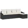 Image de vidaXL Ensemble de Canapés avec Coussin avec Stockage Noir polyrotin, Ensemble de Meubles d'extérieur, canapé de Jardin Moderne, léger, avec Compartiment de Rangement étanche