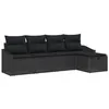 Image de vidaXL Ensemble de Canapés avec Coussin 5 pcs Noir polyrotin, Canapé de Jardin, Style Moderne, matériaux résistants aux intempéries, Meubles modulables pour Patio et terrasse