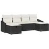 Image de vidaXL Ensemble de canapé de Jardin avec Coussin 6 pcs Noir Poly rotin, Jardin et terrasse, canapé Moderne, mobilier en rotin léger, résistant aux UV, avec rangements