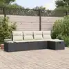 Image de vidaXL Ensemble de canapé de jardin avec coussin 5 pcs polyrotin