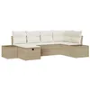 Image de vidaXL Ensemble de canapé de Jardin 6 pc Beige polyrotin