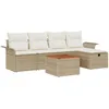 Image de vidaXL Ensemble de canapé de Jardin 6 pc Beige polyrotin