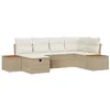 Image de vidaXL Ensemble de canapé de Jardin avec Coussin 6 pcs Beige polyrotin, Canapé de Jardin Moderne, Polyvalent, résistant aux intempéries, mobilier d'extérieur en rotin, Le Top pour se détendre