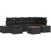 Image de vidaXL Ensemble de Canapés de Jardin de 7 Pièces avec Coussins en Rattan Poly Noir