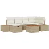 Image de vidaXL Ensemble de canapé de Jardin avec Coussin 7 pcs Beige polyrotin, Canapé de Jardin Moderne, Polyvalent, résistant aux intempéries, mobilier d'extérieur en rotin, Le Top pour se détendre