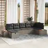 Image de vidaXL Ensemble de canapé de jardin avec coussin 7 pcs Gris polyrotin