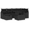 Image de vidaXL Ensemble de Jardin 7 pièces avec Coussins en Poly rotin Noir, mobilier pour l'extérieur, Design modulable pour Balcon et terrasse, Coin Salon pour Ton Jardin avec Coussins.